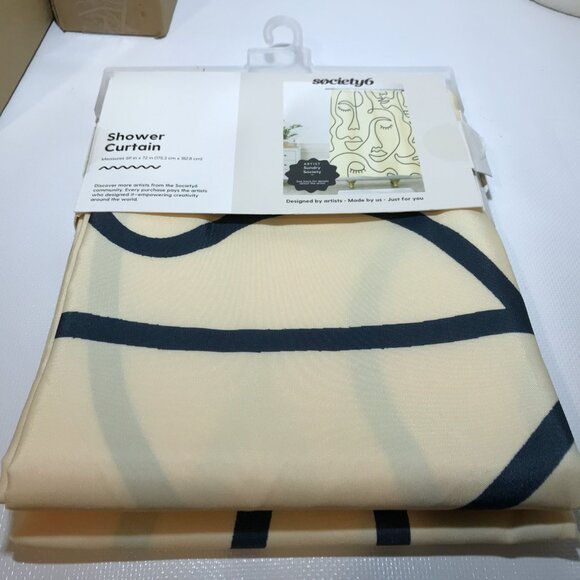 Abstract Art Shower Curtain Minimalist Faces Society6 - Picture 2 of 7